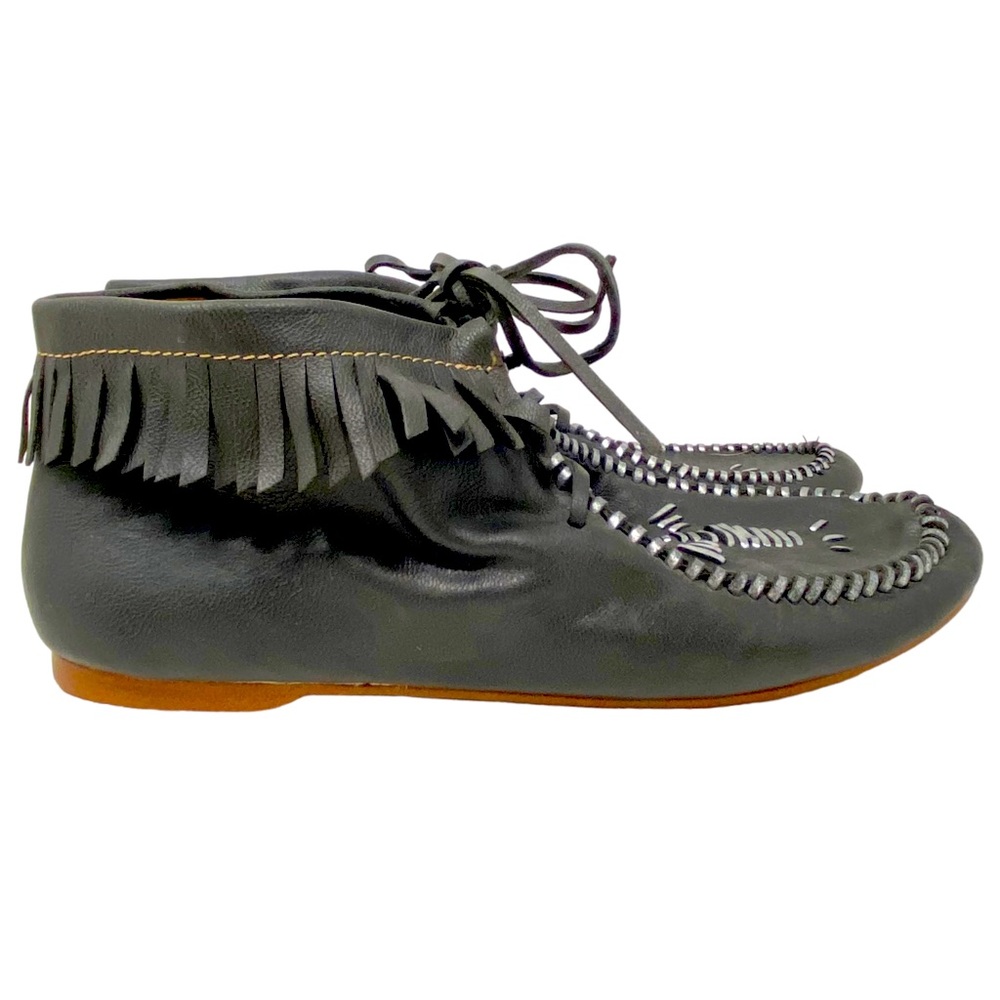 Latigo Gray Moccasin Ankle Boots Sz 7.5